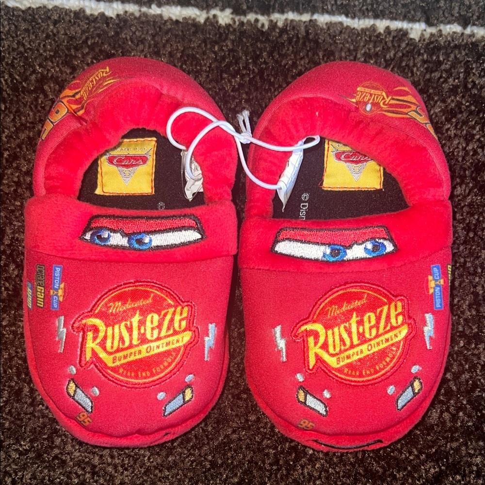 Disney Cars Red Lightning McQueen Kids Slippers